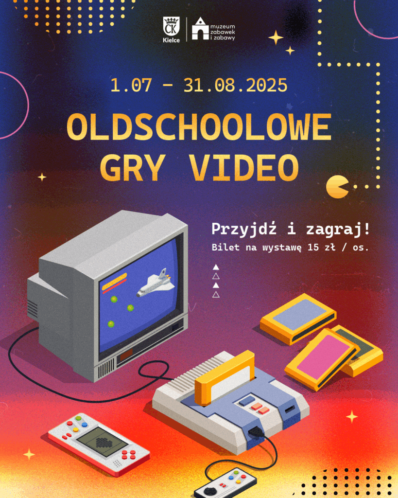 Wystawa. Oldschoolowe gry video. Muzeum Zabawek i Zabawy. Kielce 2025