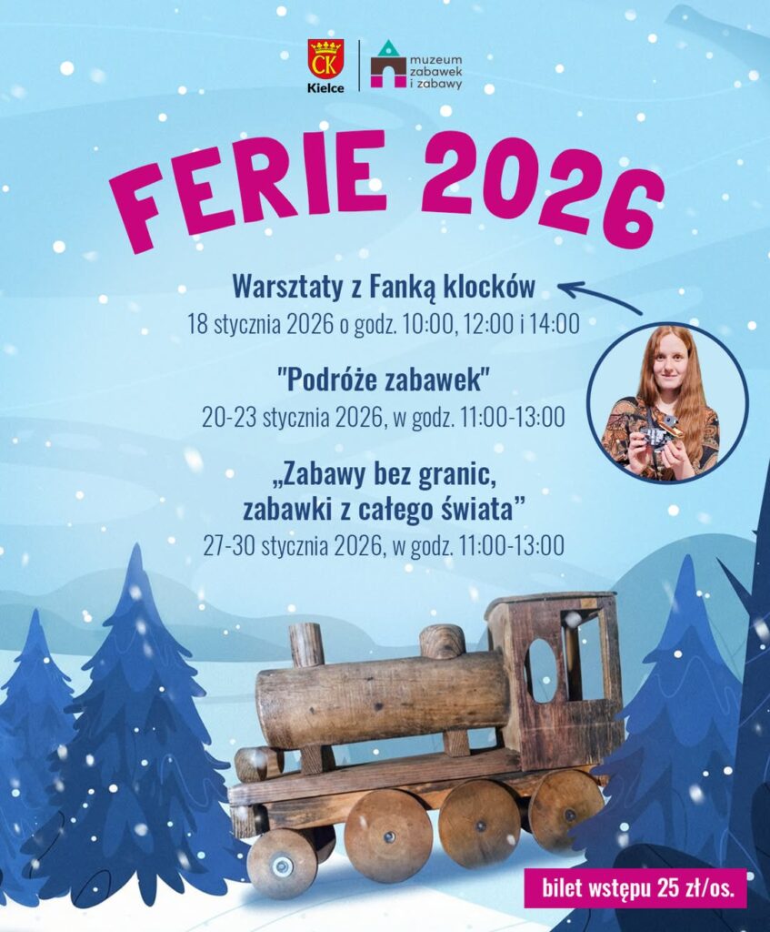 Ferie. Zima. 2026 rok. Muzeum Zabawek i Zabawy. Kielce