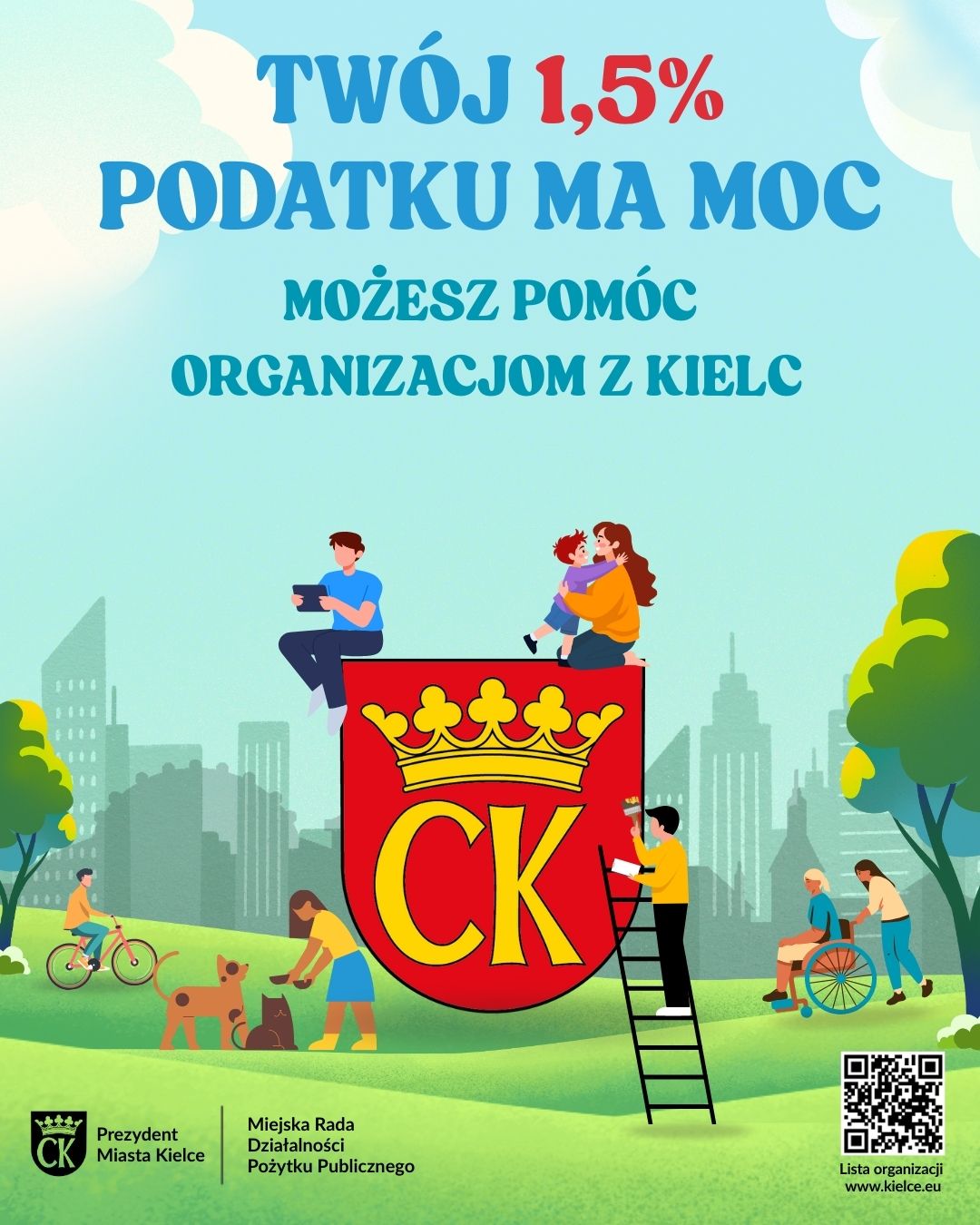 Miasto Kielce. 1,5% podatku. Ogłoszenie.