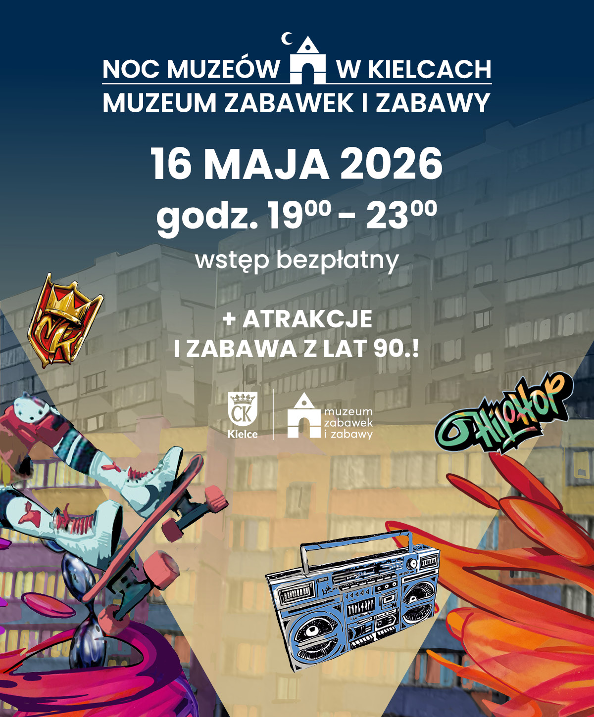 Noc Muzeów. Kielce. Muzeum Zabawek i Zabawy. Miasto Kielce.
